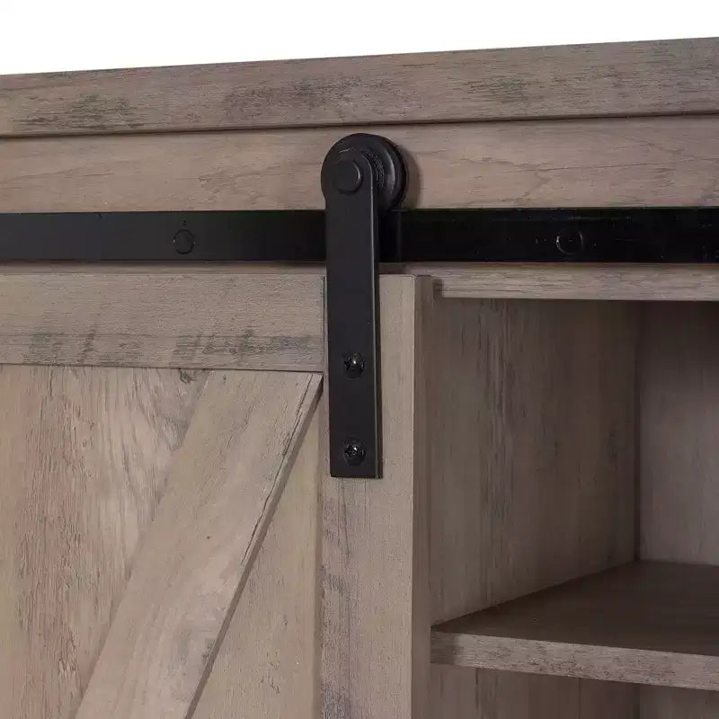 Meuble de rangement pour WC avec porte de grange, gris