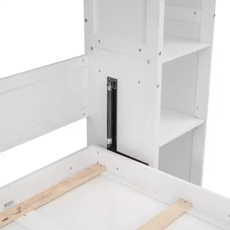 Schrankbett mit Ablagefächern und LED-Leuchten, klappbares Wandschrankbett für das Gästezimmer