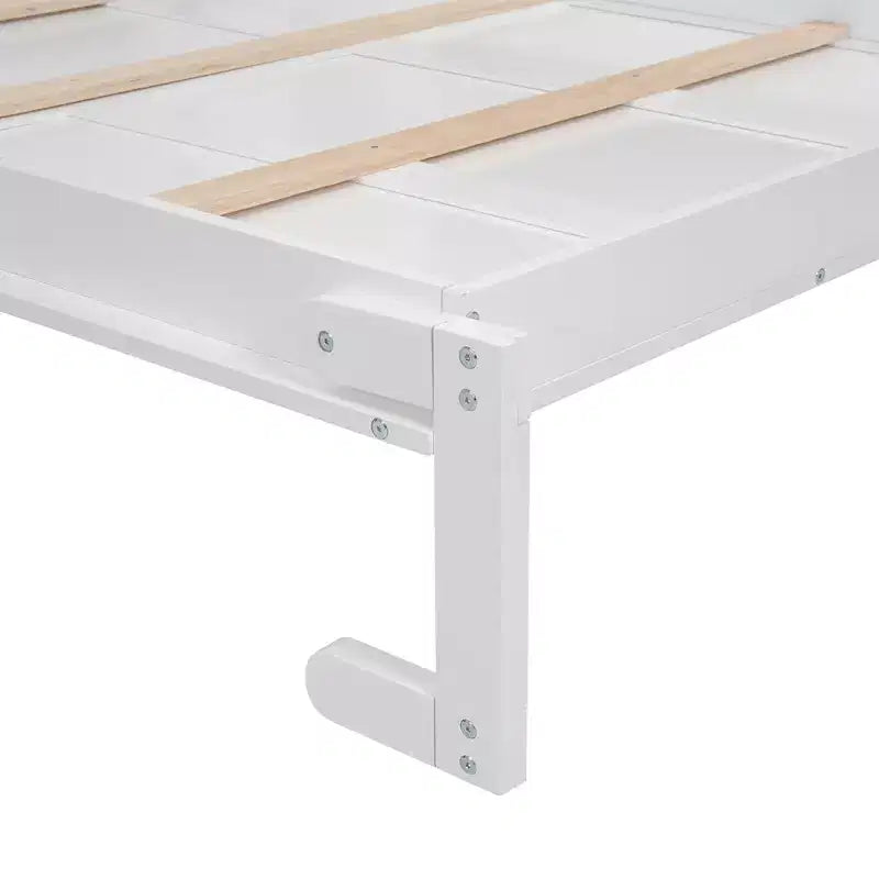 Schrankbett mit Ablagefächern und LED-Leuchten, klappbares Wandschrankbett für das Gästezimmer