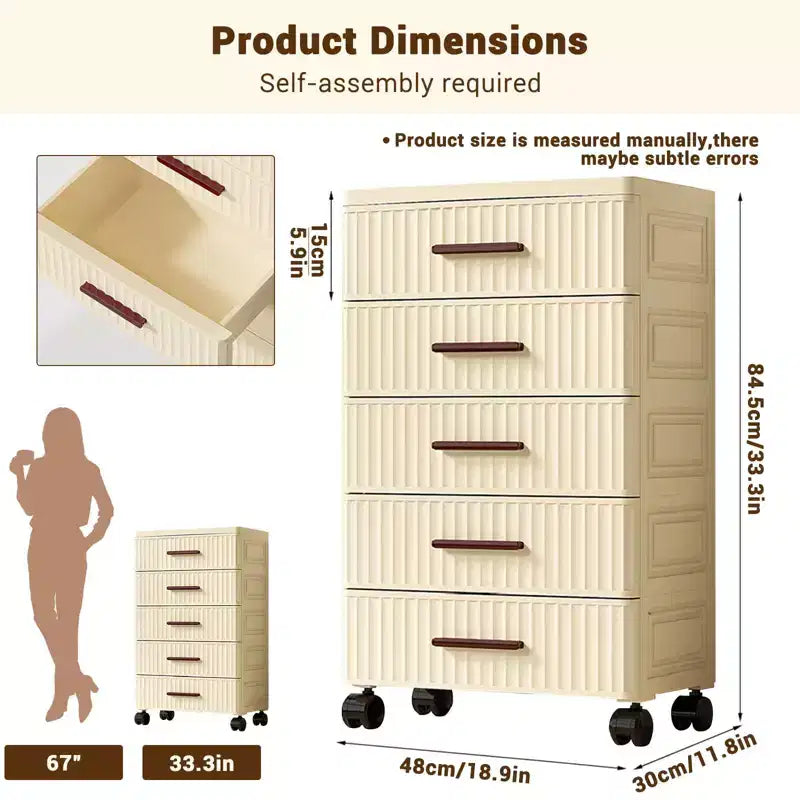 Meuble de rangement multifonctionnel - Organisateur mobile à tiroirs pour chambre et salon