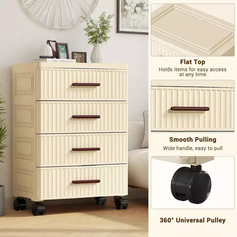 Meuble de rangement multifonctionnel - Organisateur mobile à tiroirs pour chambre et salon