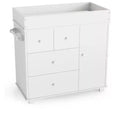 Changing Table Dresser, Nursery Baby Dresser with 3 Drawers and a Cabinet, Modern Diaper Changing Station for Bedroom, Kids Room
