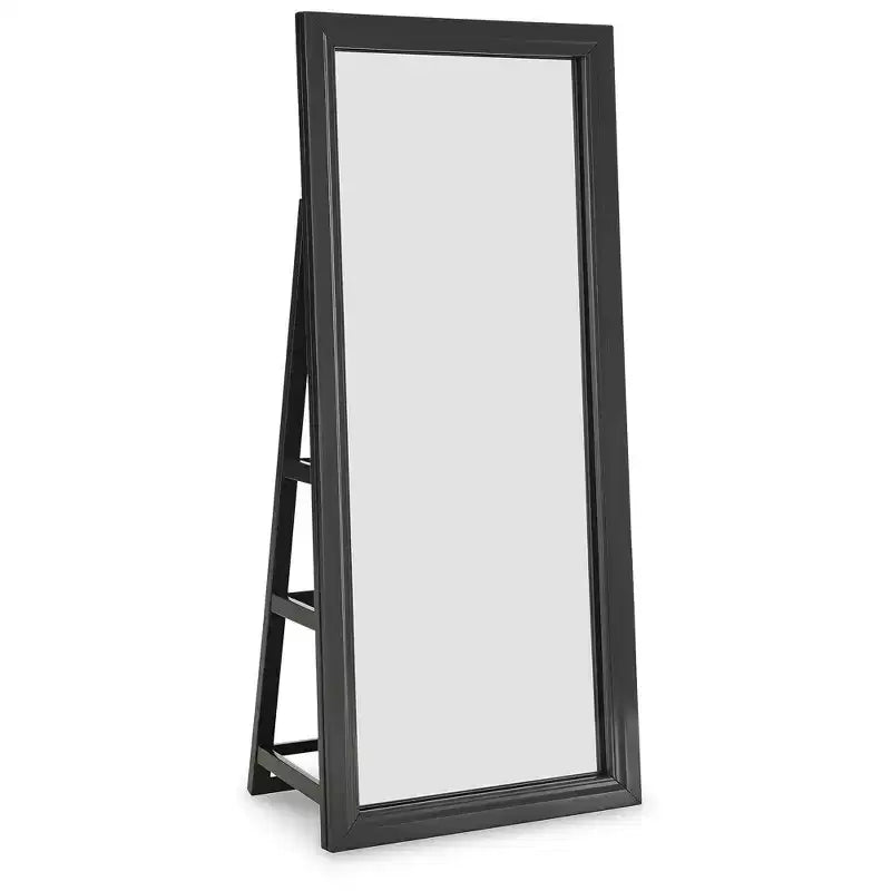 Signature Design by Ashley Evesen Floor Standing Mirror with Storage - 3 Shelves, LED Light with Touch Control