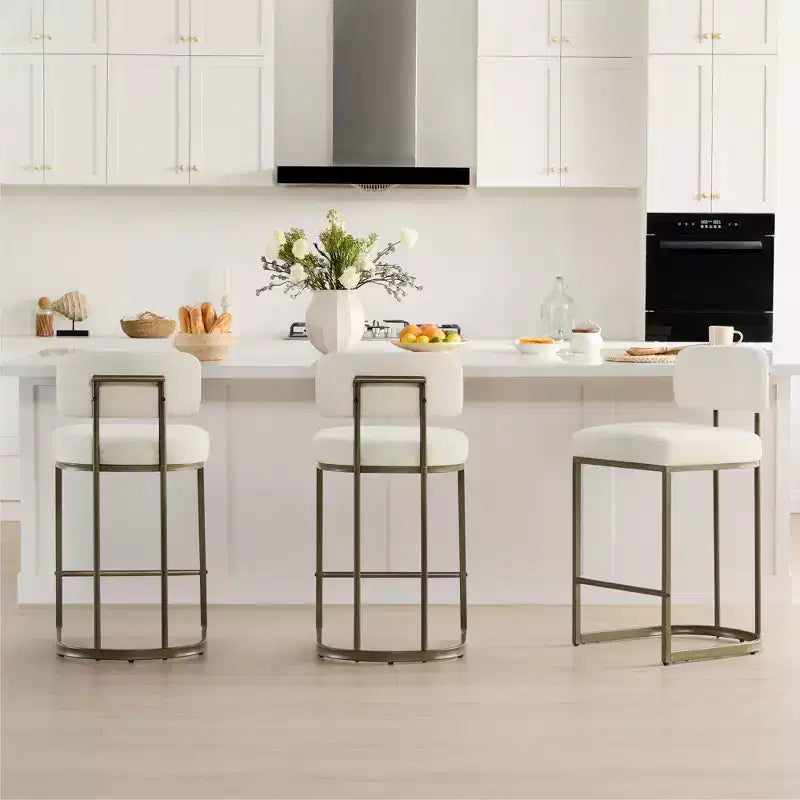 Tabouret de bar de 26 de haut avec base en laiton