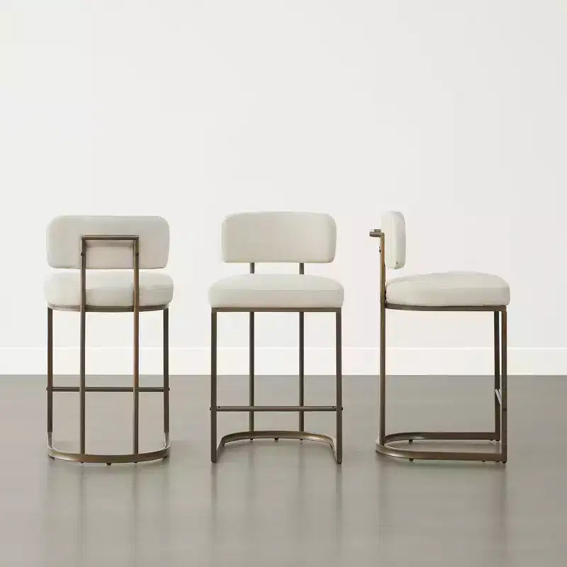 Tabouret de bar de 26 de haut avec base en laiton