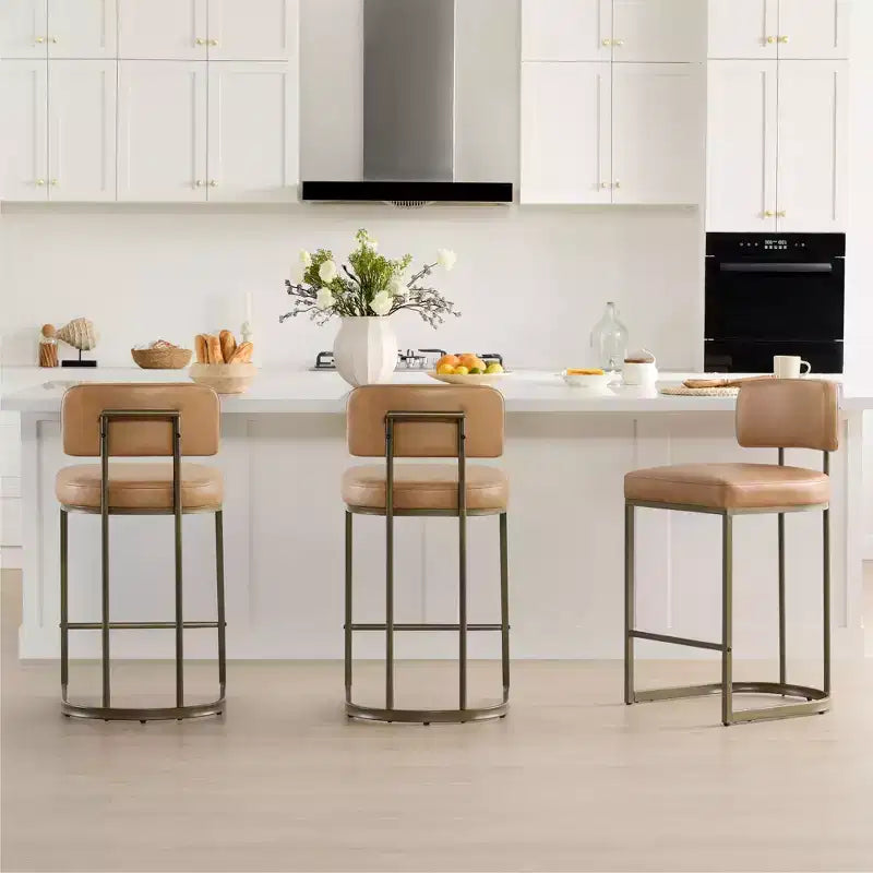 Tabouret de bar de 26 de haut avec base en laiton