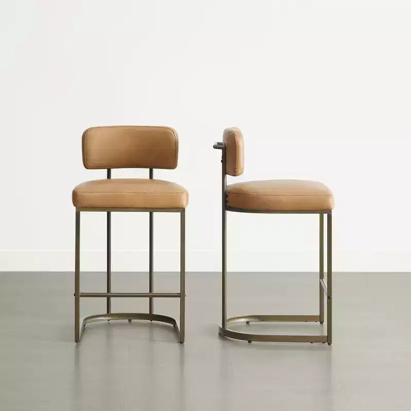 Tabouret de bar de 26 de haut avec base en laiton