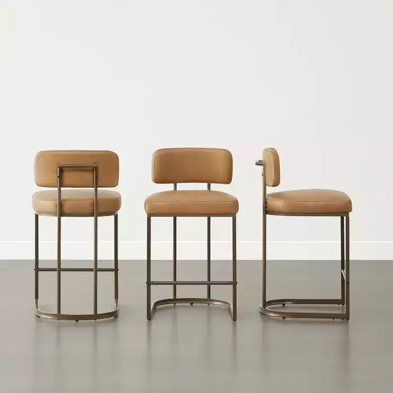 Tabouret de bar de 26 de haut avec base en laiton