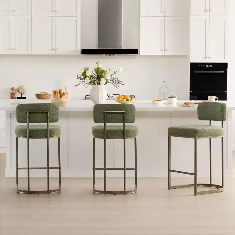 Tabouret de bar de 26 de haut avec base en laiton