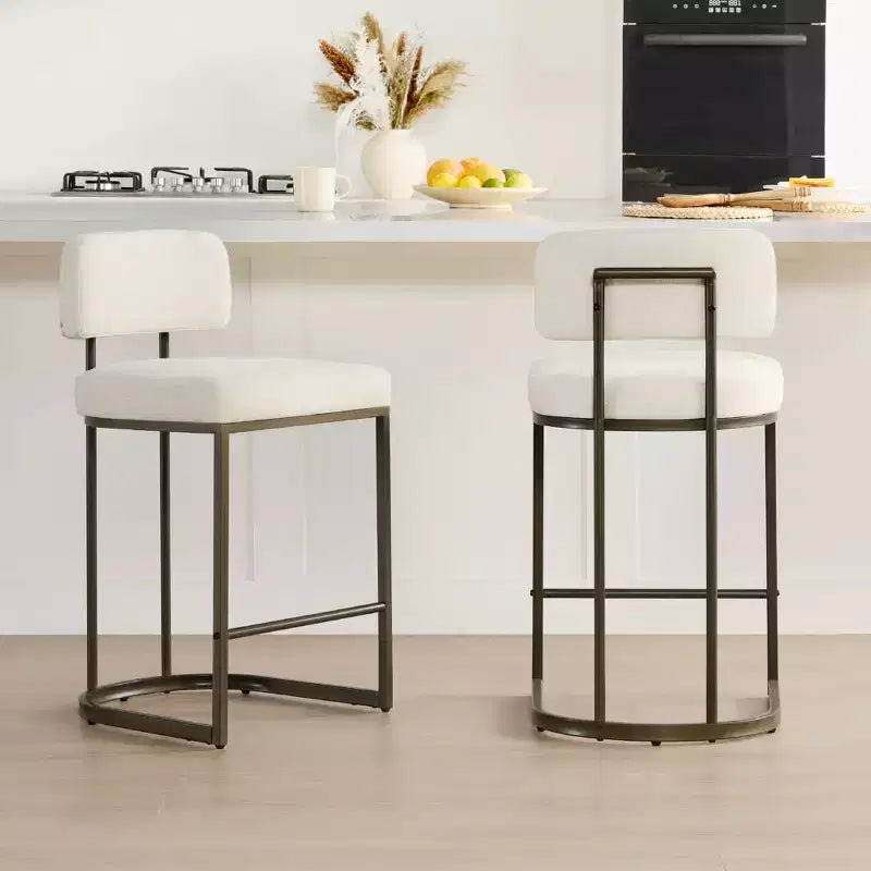 Tabouret de bar de 26 de haut avec base en laiton