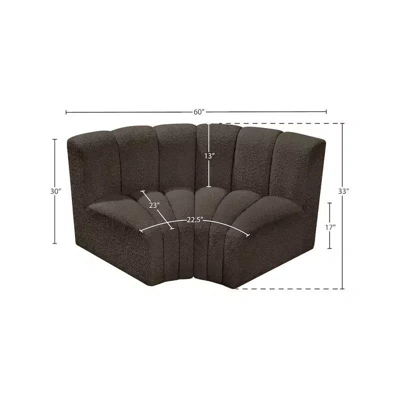Sofá modular de tela bouclé