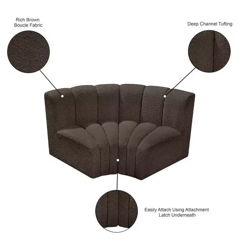 Sofá modular de tela bouclé