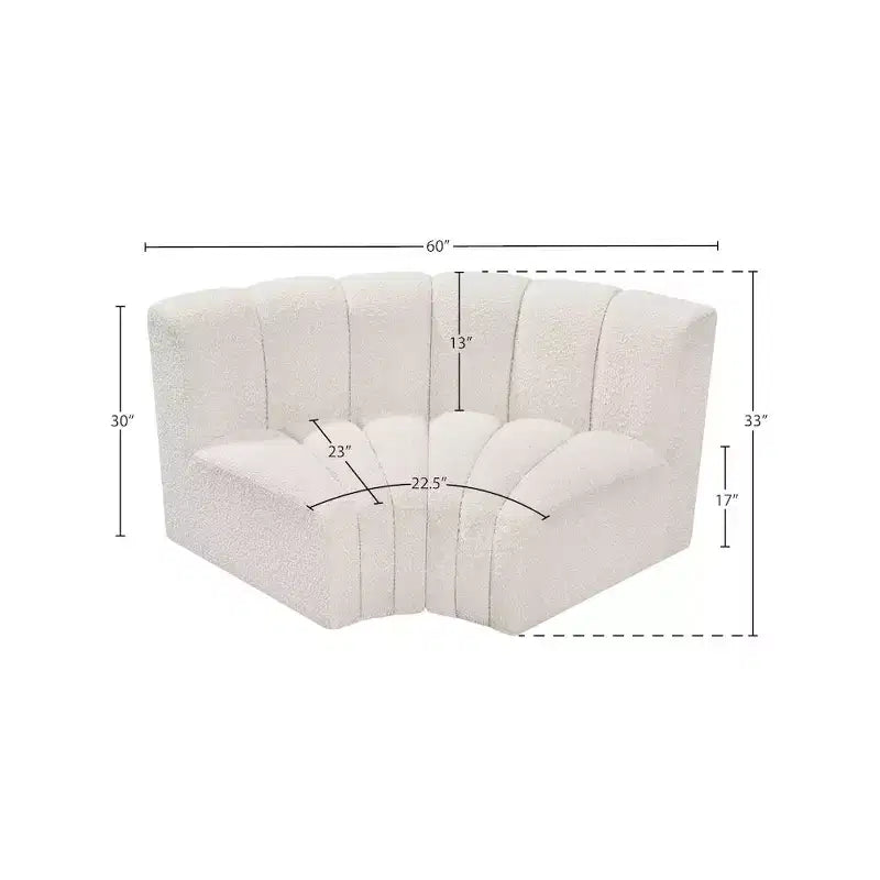 Sofá modular de tela bouclé
