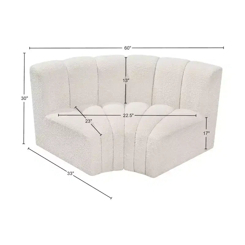 Sofá modular de tela bouclé