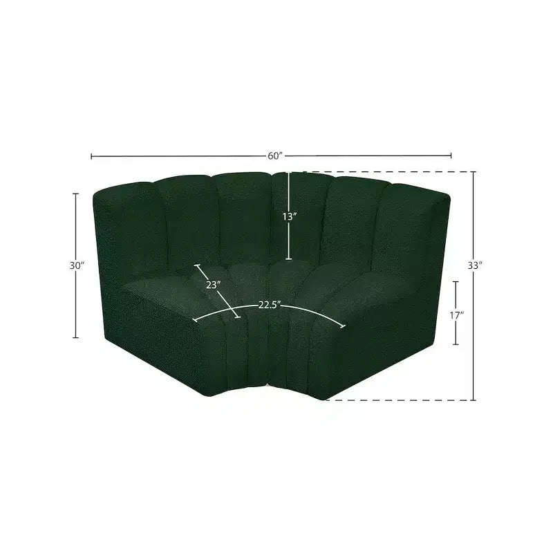 Sofá modular de tela bouclé