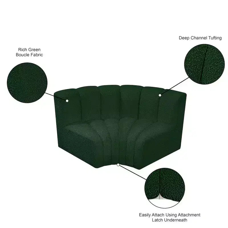 Sofá modular de tela bouclé