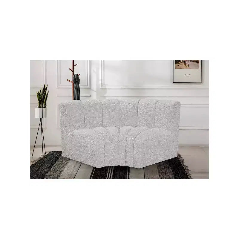 Sofá modular de tela bouclé