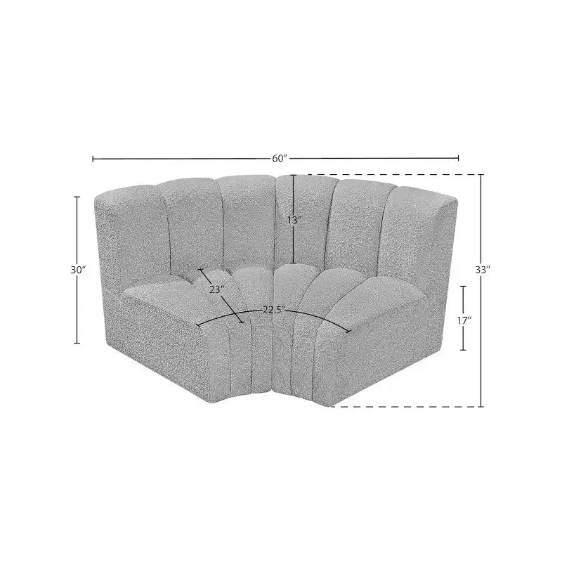 Sofá modular de tela bouclé