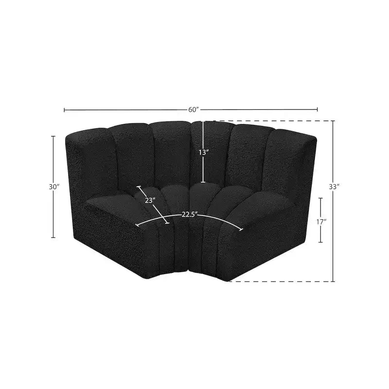 Sofá modular de tela bouclé