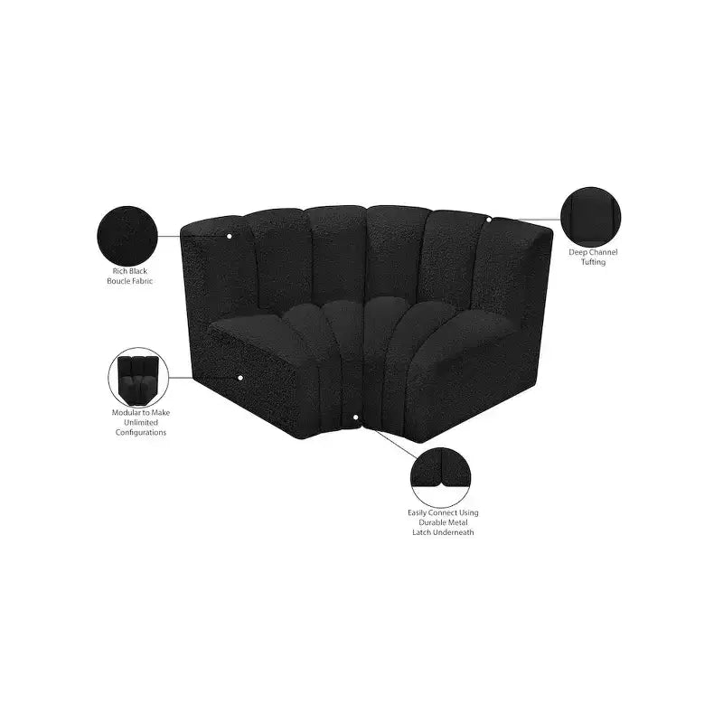 Sofá modular de tela bouclé