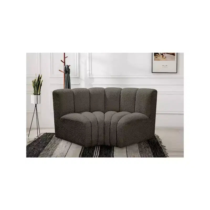 Sofá modular de tela bouclé