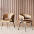 Gaoyangjiaju 18.89 Inch Leather Dining Chair with Metal Frame High Density Foam