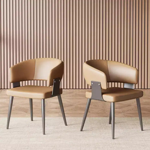 Gaoyangjiaju 18.89 Inch Leather Dining Chair with Metal Frame High Density Foam