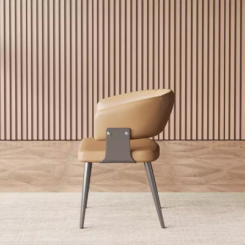 Silla de comedor de cuero de 18.89 pulgadas con estructura metálica y espuma de alta densidad