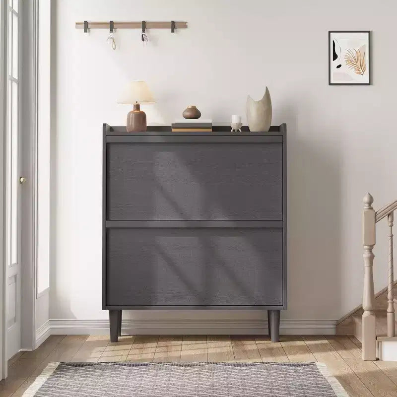 Meuble à chaussures avec tiroirs basculants, organisateur à chaussures avec étagère réglable, rangement à chaussures dissimulé pour entrée, couloir et salon