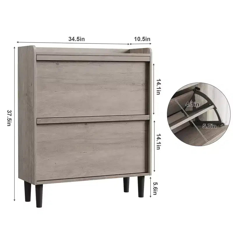 Meuble à chaussures avec tiroirs basculants, organisateur à chaussures avec étagère réglable, rangement à chaussures dissimulé pour entrée, couloir et salon
