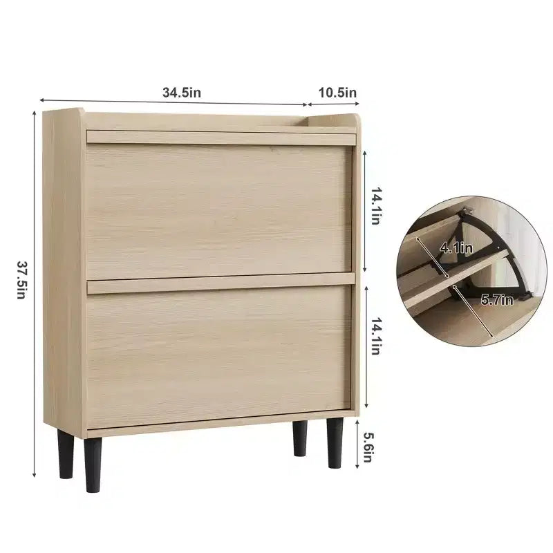 Meuble à chaussures avec tiroirs basculants, organisateur à chaussures avec étagère réglable, rangement à chaussures dissimulé pour entrée, couloir et salon