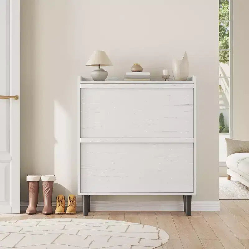 Meuble à chaussures avec tiroirs basculants, organisateur à chaussures avec étagère réglable, rangement à chaussures dissimulé pour entrée, couloir et salon