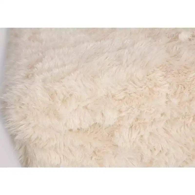 Banc de rangement de luxe rembourré en fausse fourrure pelucheuse