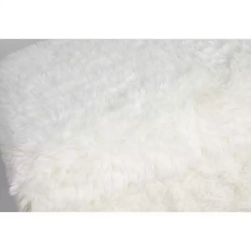 Banc de rangement de luxe rembourré en fausse fourrure pelucheuse
