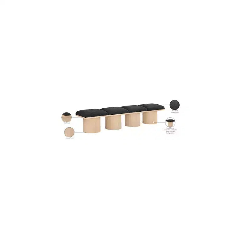 Banc en tissu bouclé