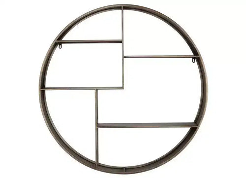 Elewen 36 Diameter Round Iron Wall Shelf - WDC5010 - Brown - Safavieh