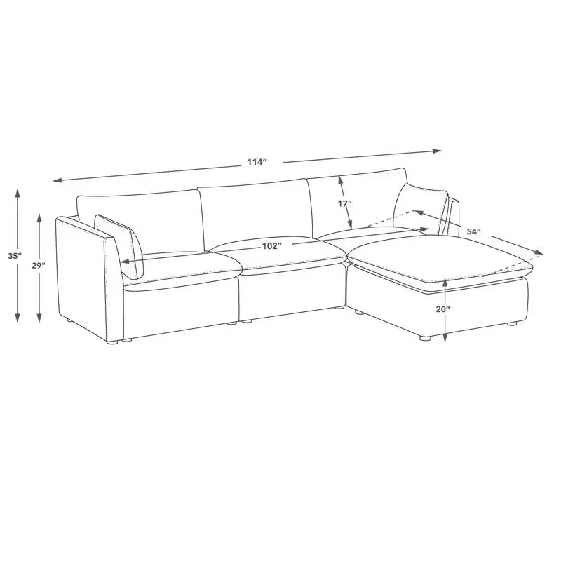 Canapé modulable d’angle pour salon