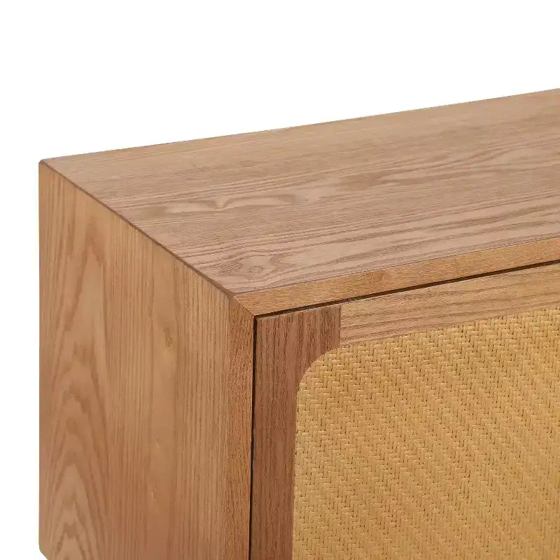 Table de chevet en rotin avec compartiment rotatif, table d’appoint pour canapé, table décorative, table de chevet