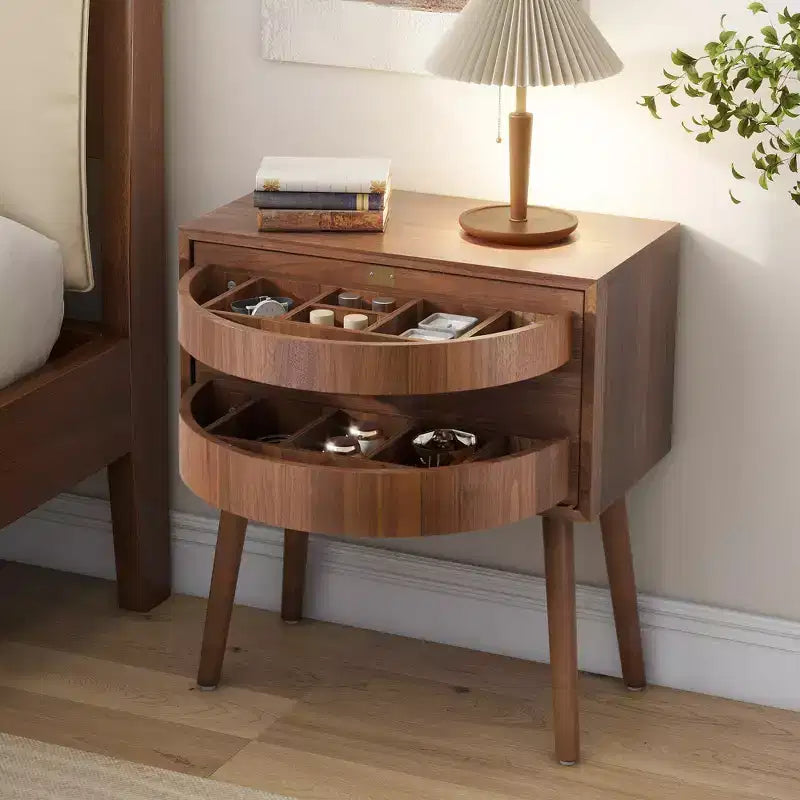 Table de chevet en rotin avec compartiment rotatif, table d’appoint pour canapé, table décorative, table de chevet