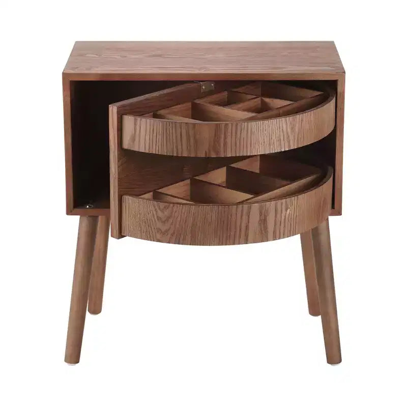 Table de chevet en rotin avec compartiment rotatif, table d’appoint pour canapé, table décorative, table de chevet