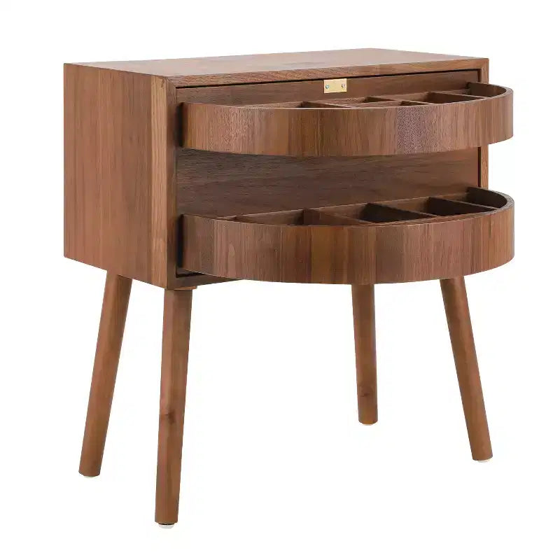 Table de chevet en rotin avec compartiment rotatif, table d’appoint pour canapé, table décorative, table de chevet