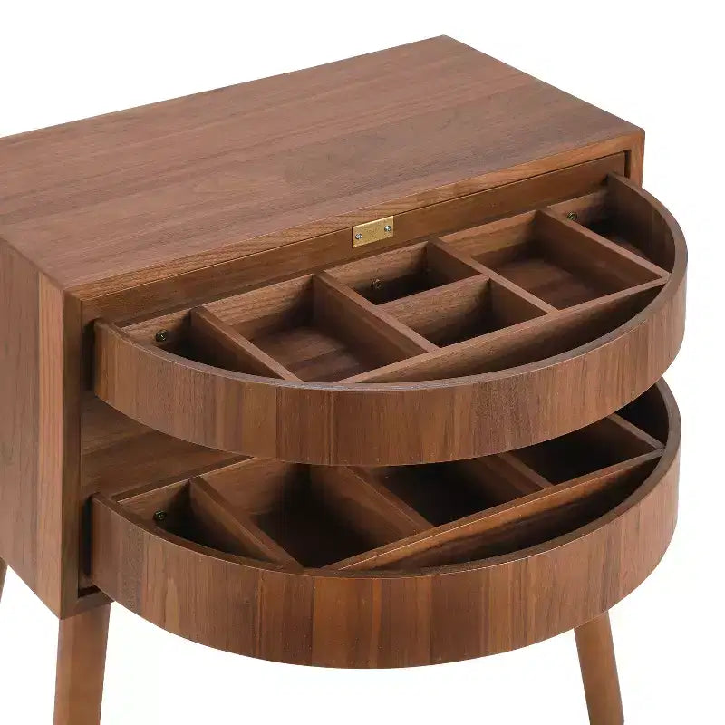 Table de chevet en rotin avec compartiment rotatif, table d’appoint pour canapé, table décorative, table de chevet