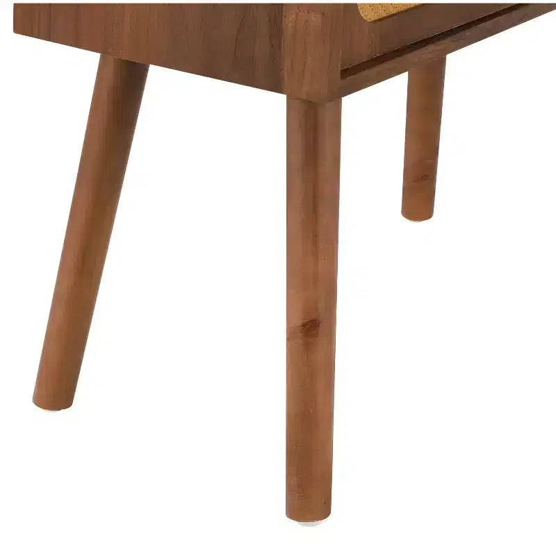 Table de chevet en rotin avec compartiment rotatif, table d’appoint pour canapé, table décorative, table de chevet