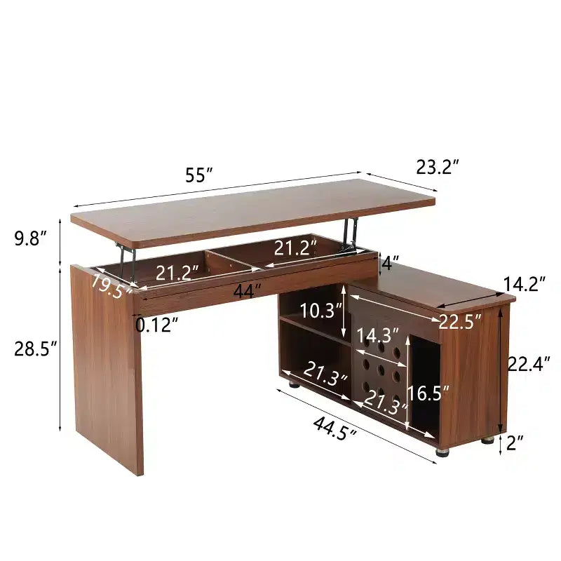 Bureau de direction en L de 55, bureau d’angle pour ordinateur avec placard de rangement, pour bureau à domicile et études, table de conférence pour salon et chambre
