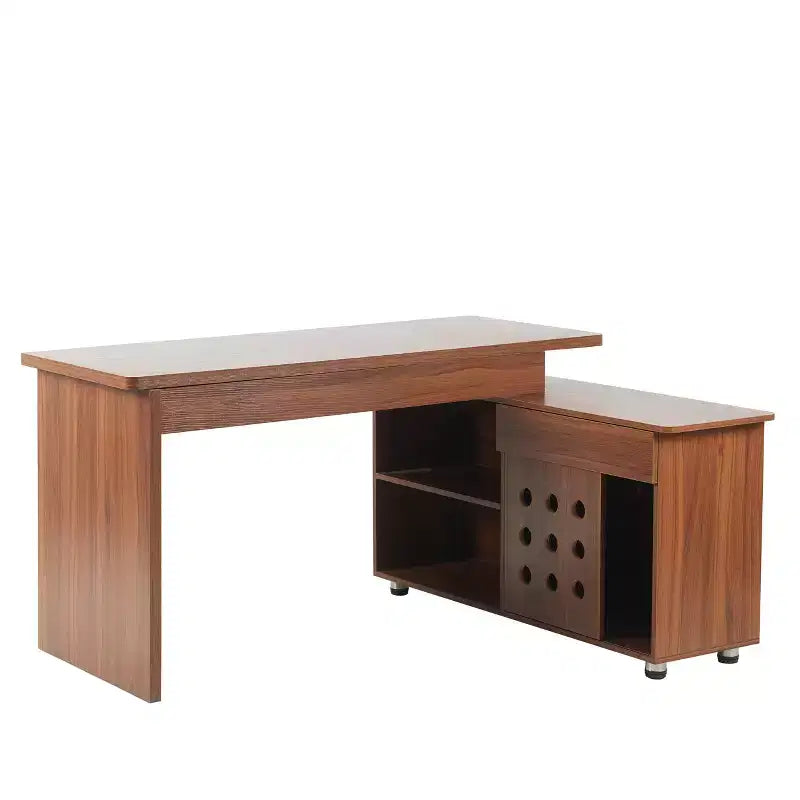 Bureau de direction en L de 55, bureau d’angle pour ordinateur avec placard de rangement, pour bureau à domicile et études, table de conférence pour salon et chambre