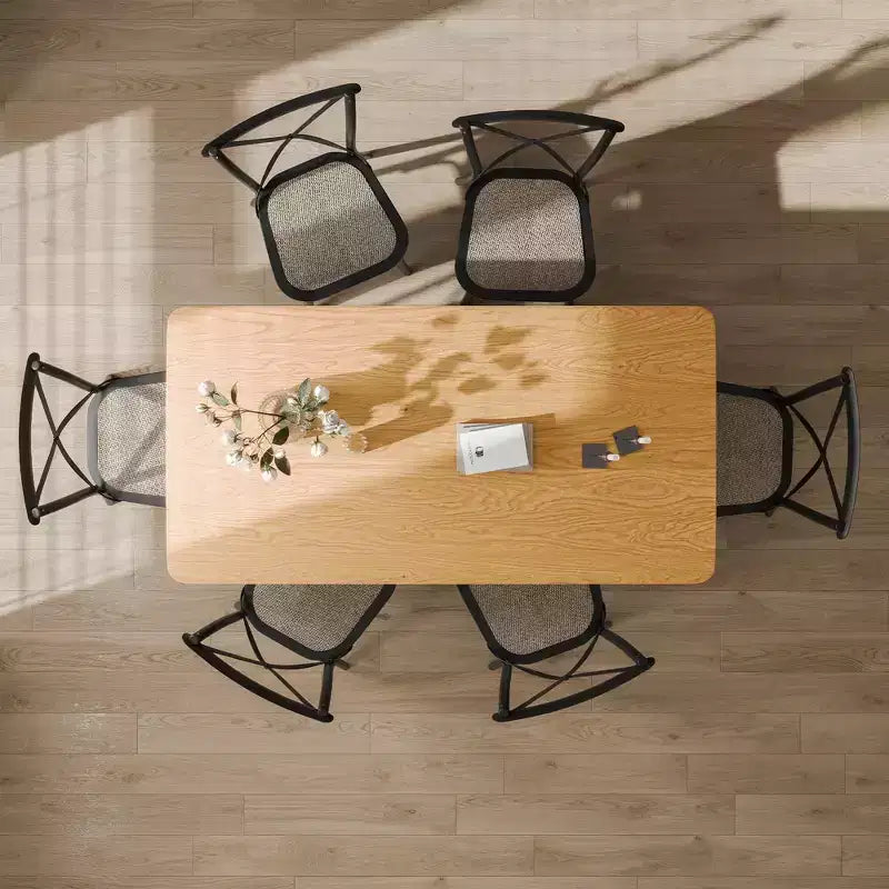 Mesa de comedor ovalada de madera de 67 para 4-6 personas, mesa de cocina y comedor de estilo granja moderno