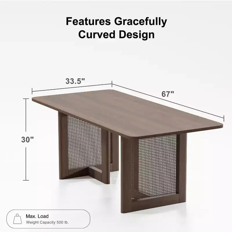 Mesa de comedor ovalada de madera de 67 para 4-6 personas, mesa de cocina y comedor de estilo granja moderno