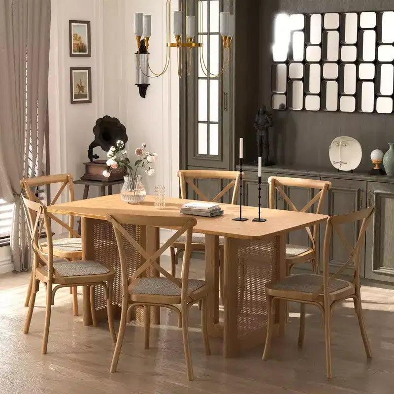 Table de salle à manger ovale en bois de 67 pour 4 à 6 personnes, style ferme moderne, pour cuisine et salle à manger