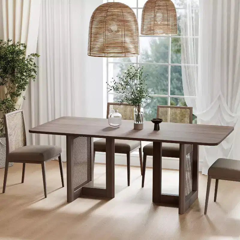 Table de salle à manger ovale en bois de 67 pour 4 à 6 personnes, style ferme moderne, pour cuisine et salle à manger