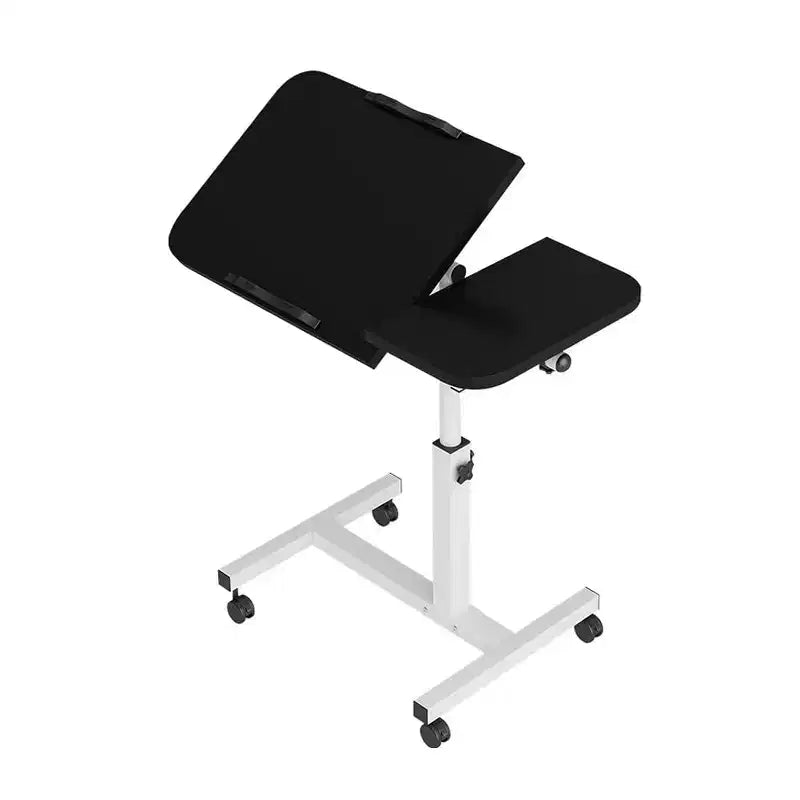 Bureau mobile réglable pour ordinateur portable, table d’appoint à roulettes avec plateau inclinable, pour ordinateur portable, cahier et repas